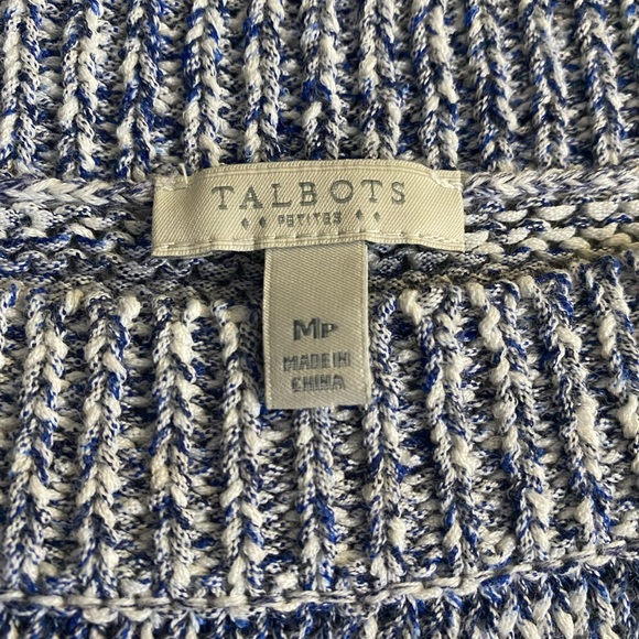 grainy blue and white talbots sweater - Picture 2 of 2